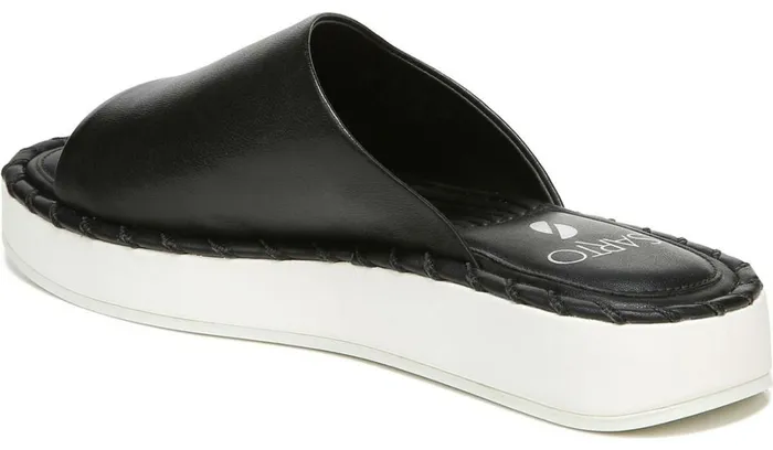 Flat Sandals Women Franco Sarto Sarto Zoe Slide Sandal Black Leather