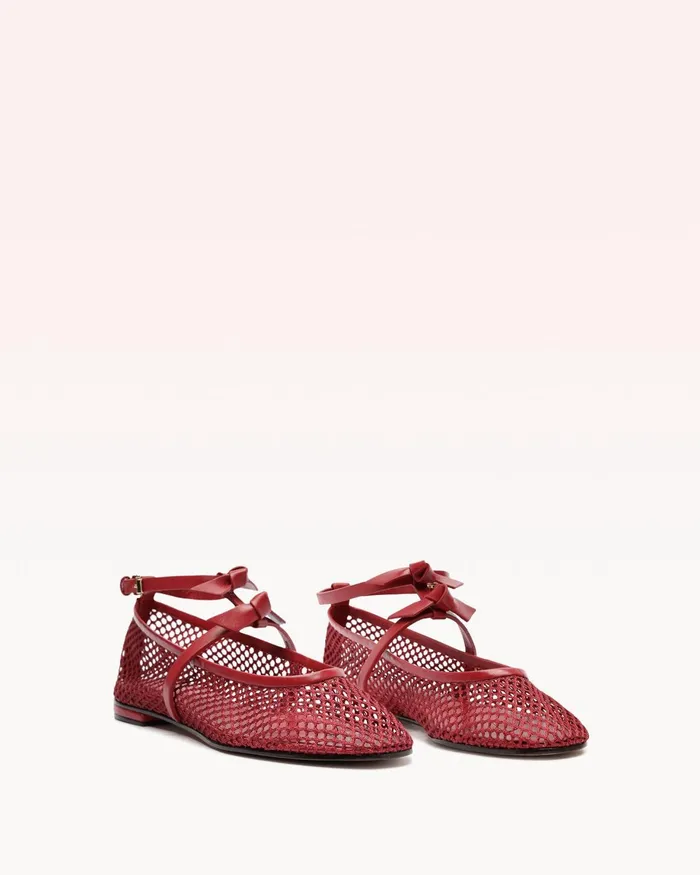 Flats Women Alexandre Birman Slim Clarita Ballet Mesh Red Red
