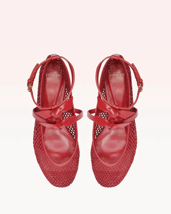 Flats Women Alexandre Birman Slim Clarita Ballet Mesh Red Red