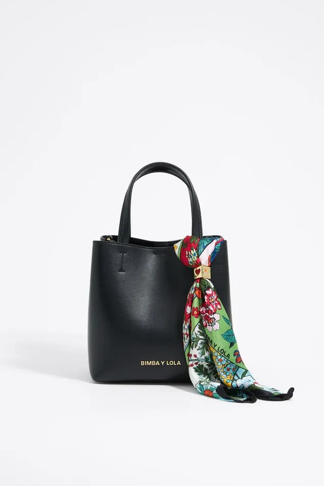 Floral Patchwork And Metal Dice Charm Scarf Green Women Bimba Y Lola Bag Charms