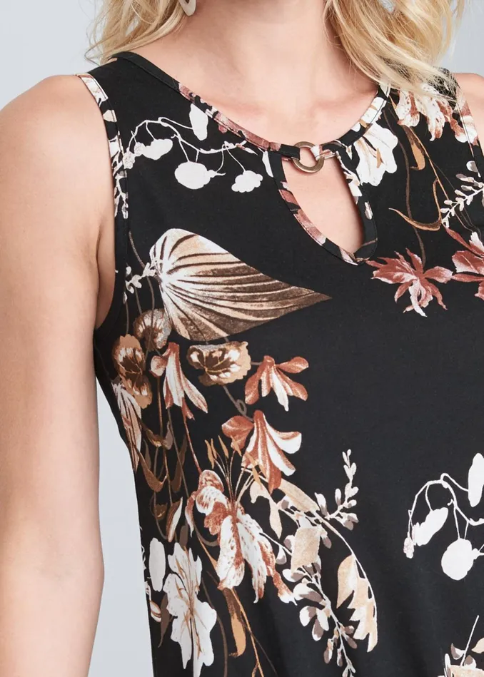 FLORAL PRINTED CASUAL DRESS Black Multi Women VENUS Sundresses