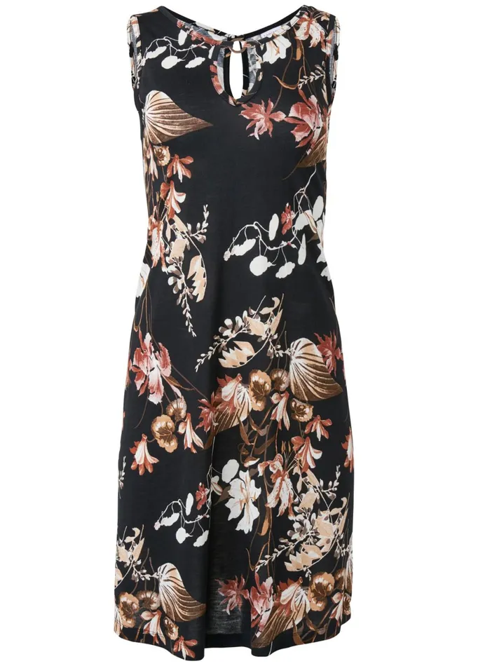FLORAL PRINTED CASUAL DRESS Black Multi Women VENUS Sundresses