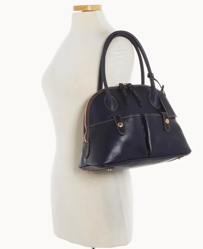 Florentine Domed Satchel Navy Woman Dooney and Bourke Satchels Florentine Domed Satchel Navy Woman Dooney and Bourke Satchels