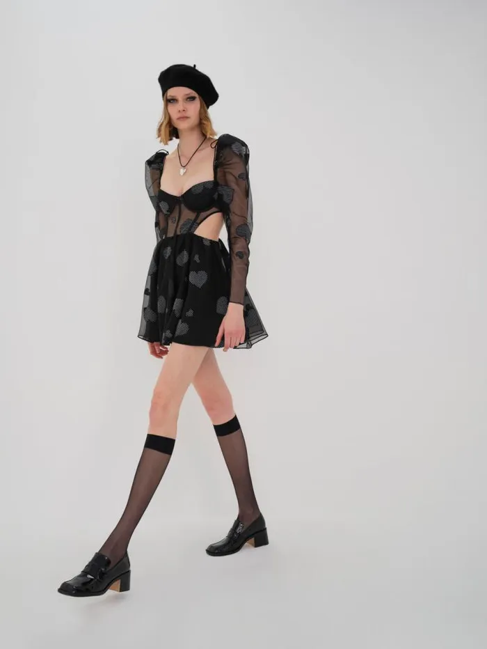 For Love and Lemons Dresses Alexandra Long Sleeve Mini Dress Black 8211 Women