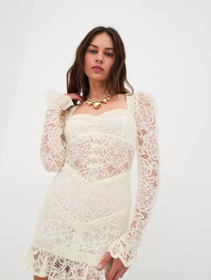 For Love and Lemons Dresses Cleo Mini Dress Ivory 8211 Women
