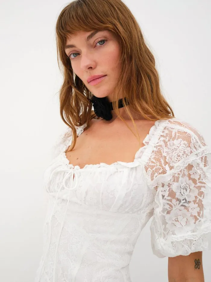 For Love and Lemons Dresses Lily Midi Dress White 8211 Women For Love and Lemons Dresses Lily Midi Dress White 8211 Women