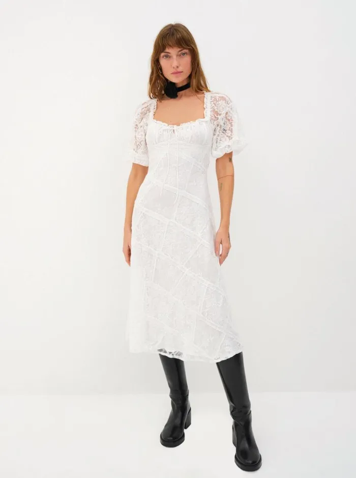 For Love and Lemons Dresses Lily Midi Dress White 8211 Women For Love and Lemons Dresses Lily Midi Dress White 8211 Women