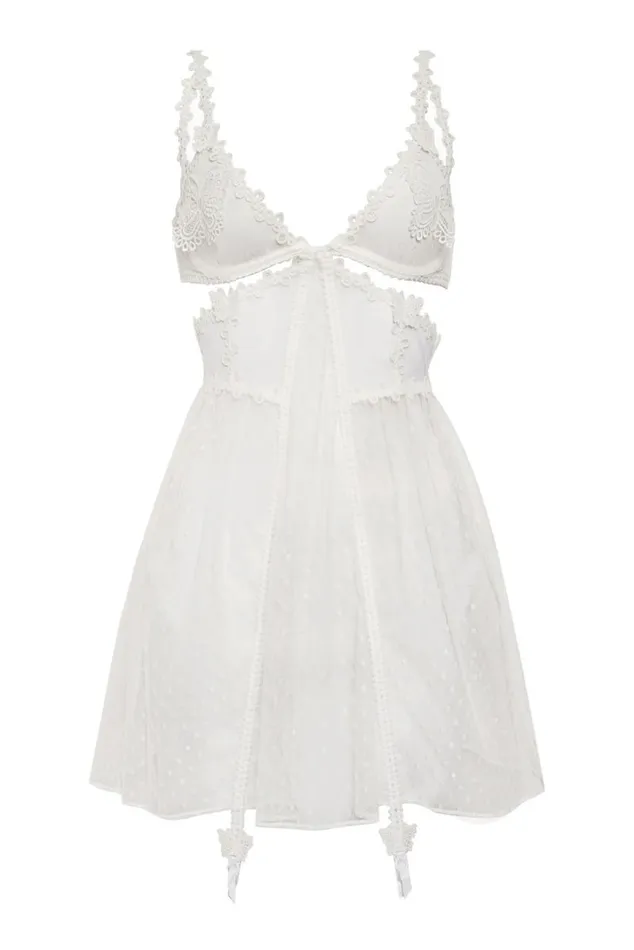 For Love and Lemons Lingerie Beaming Butterfly Applique Slip Dress White 8211 Women