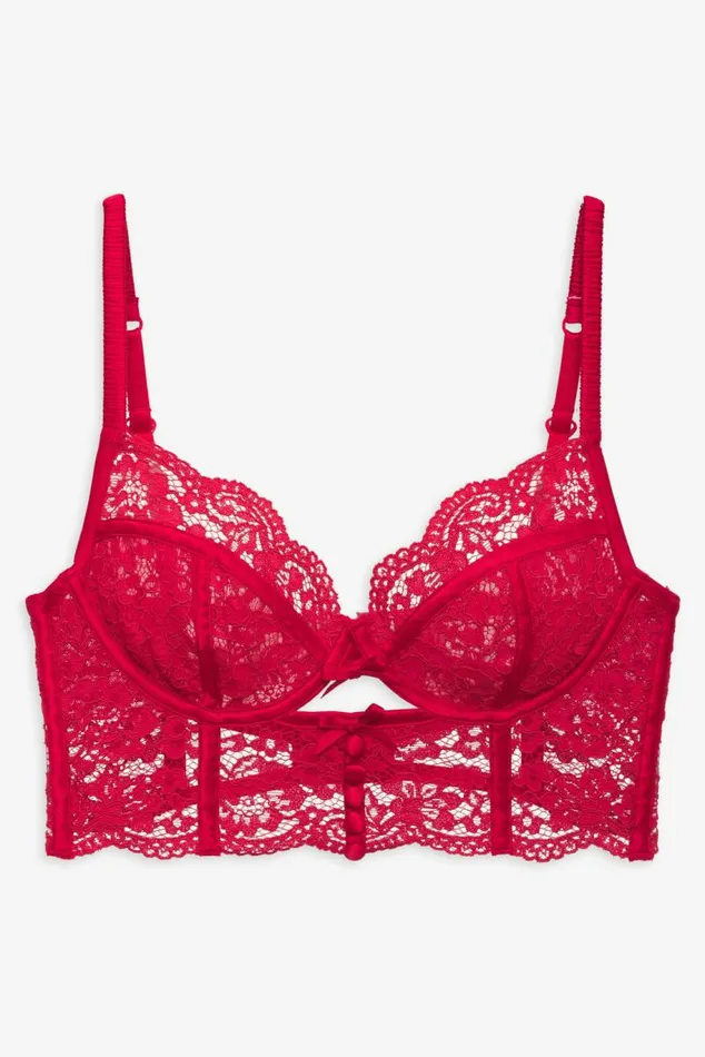 For Love and Lemons Lingerie Creamsicle Lace Underwire Bra Red 8211 Women