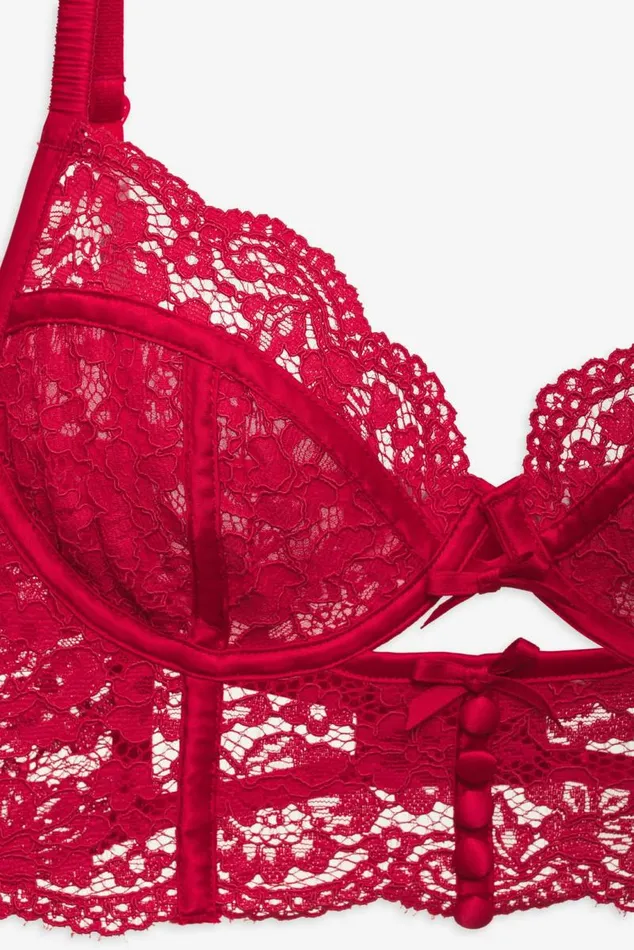 For Love and Lemons Lingerie Creamsicle Lace Underwire Bra Red 8211 Women