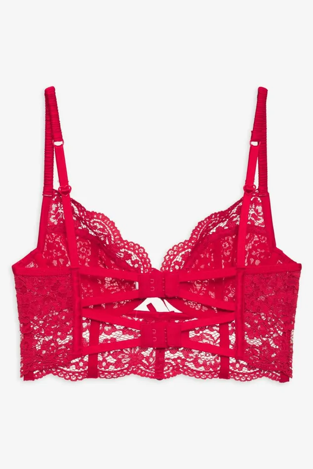 For Love and Lemons Lingerie Creamsicle Lace Underwire Bra Red 8211 Women