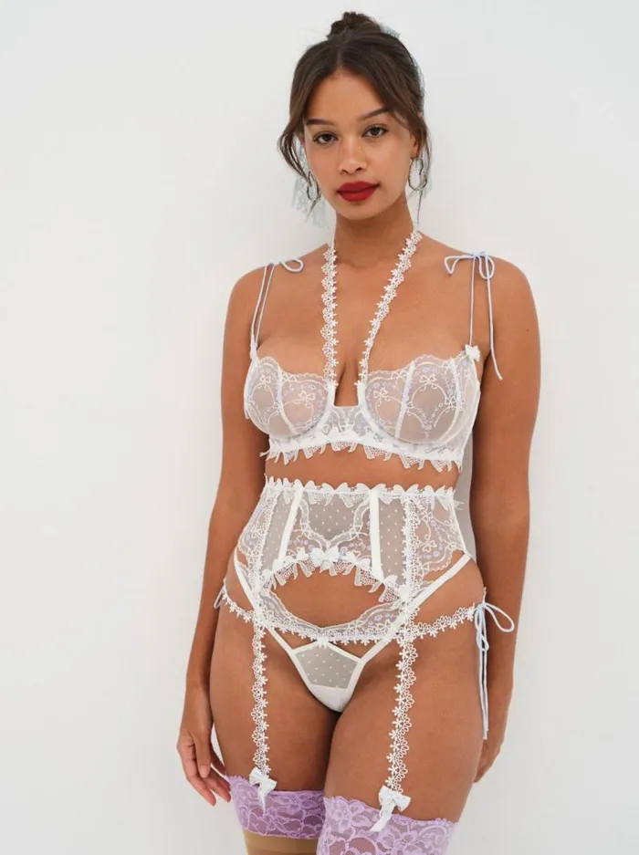 For Love and Lemons Lingerie Georgina Garter Belt Blue 8211 Women