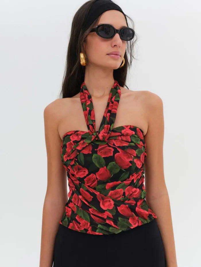 For Love and Lemons Tops Abby Strapless Top Red 8211 Women