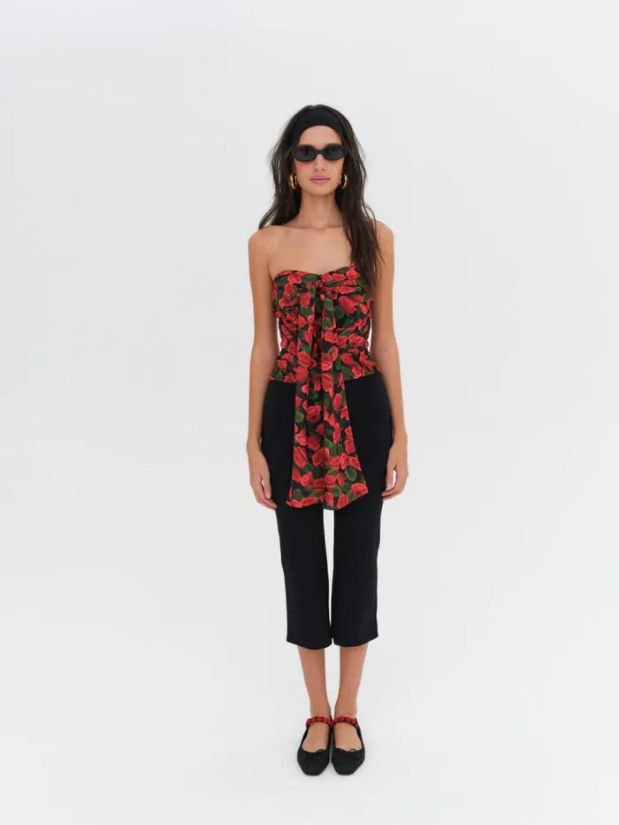 For Love and Lemons Tops Abby Strapless Top Red 8211 Women