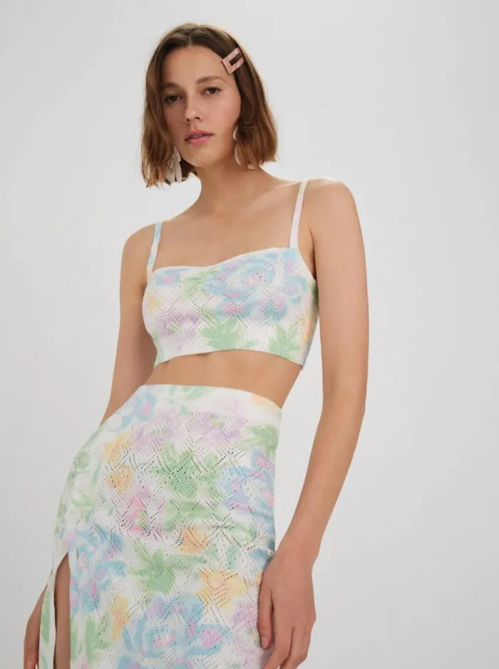 For Love and Lemons Tops Reese Crop Top Multi 8211 Women