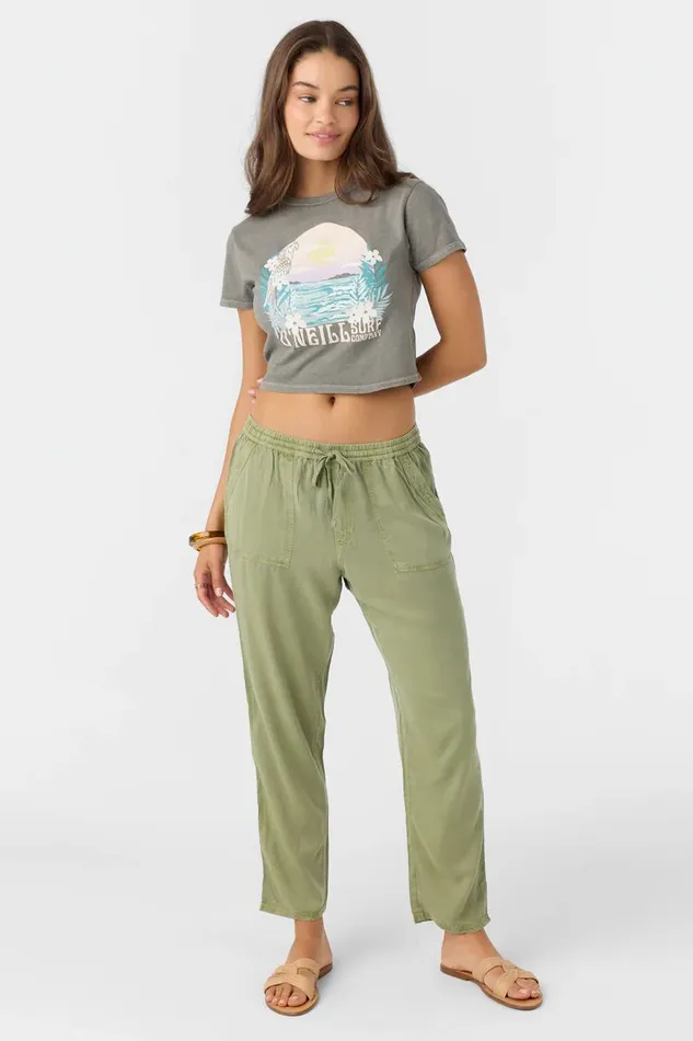 FRANCINA TWILL PANTS Oil Green Women O039NEILL Collections