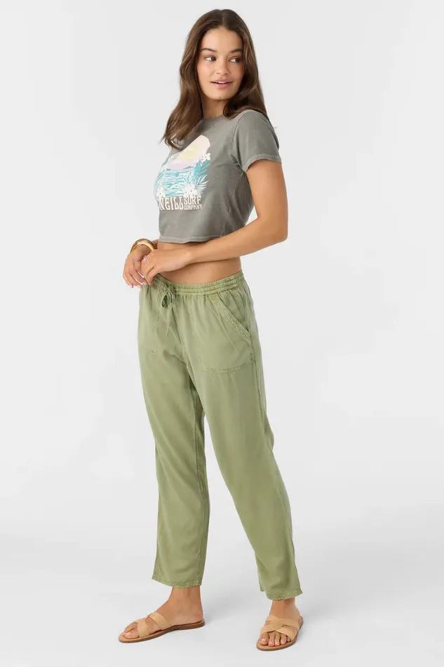 FRANCINA TWILL PANTS Oil Green Women O039NEILL Collections
