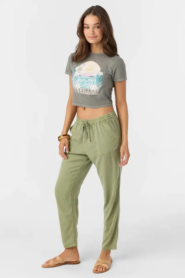 FRANCINA TWILL PANTS Oil Green Women O039NEILL Collections