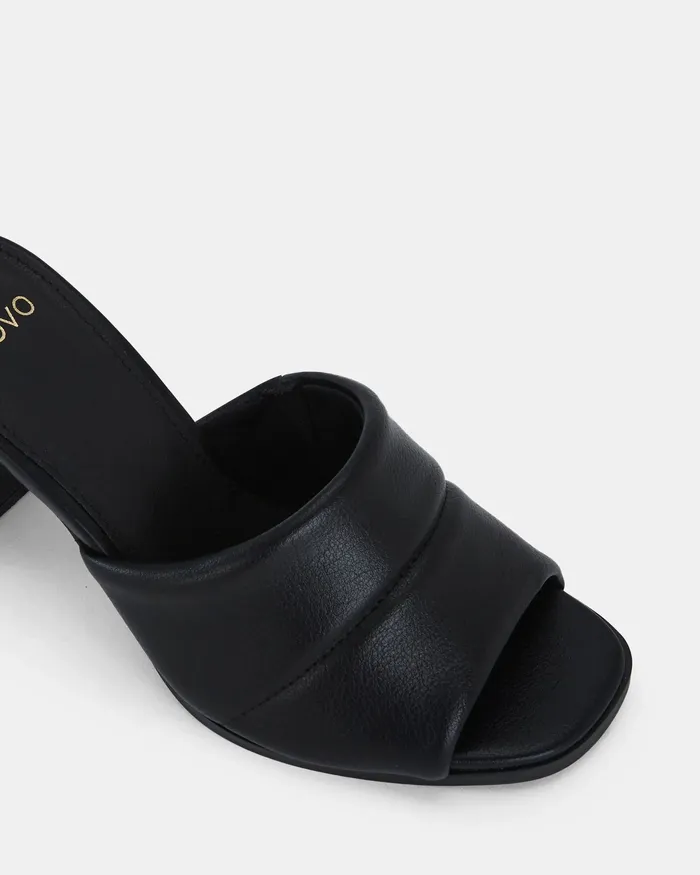 FROSTY BLACK Open Toe Heels Party NOVO Shoes Women