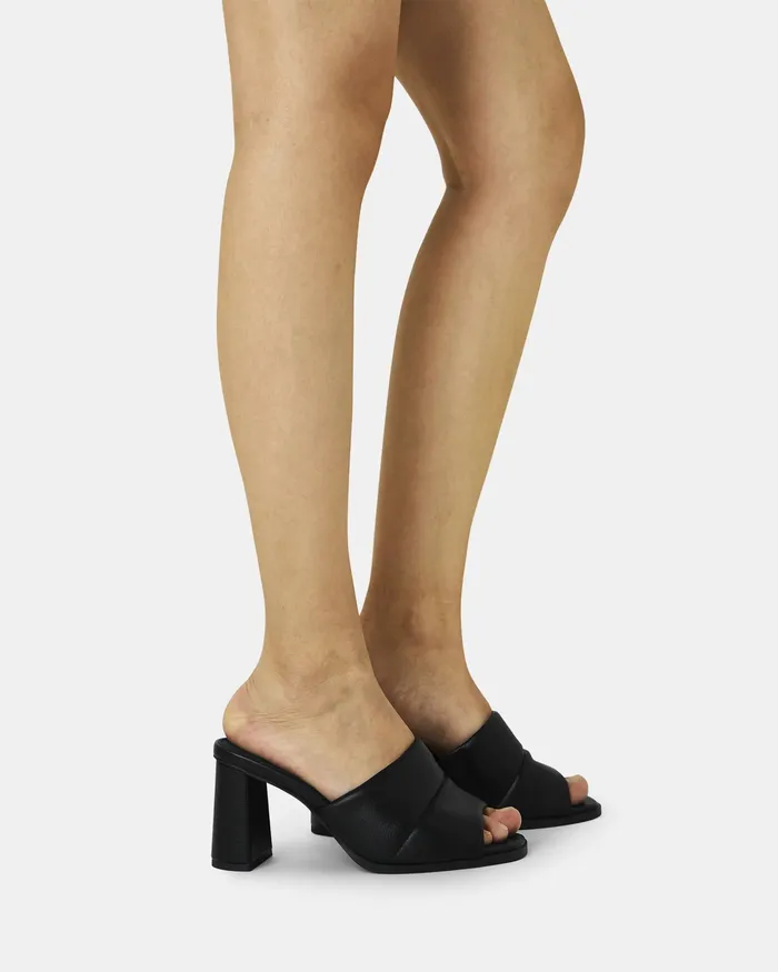 FROSTY BLACK Open Toe Heels Party NOVO Shoes Women