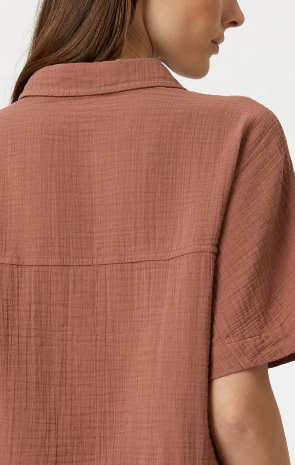 Gauze Short Sleeve Shirt In Brownie Women Mavi Jeans Shirts Gauze Short Sleeve Shirt In Brownie Women Mavi Jeans Shirts