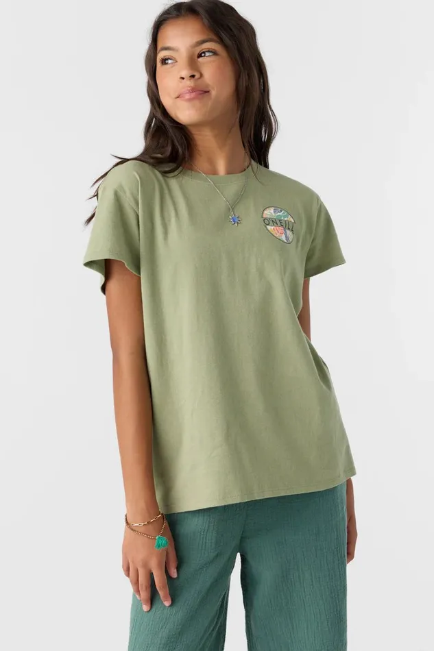 GIRL039S FLORA OASIS TEE Oil Green Kids O039NEILL Girl039S Clothing