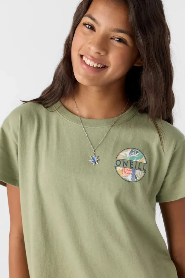 GIRL039S FLORA OASIS TEE Oil Green Kids O039NEILL Girl039S Clothing