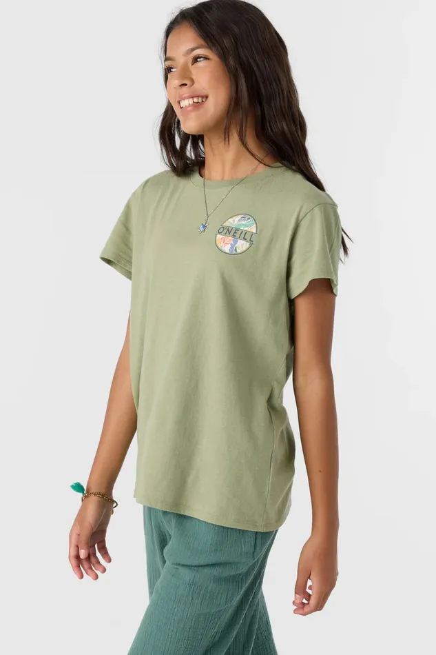 GIRL039S FLORA OASIS TEE Oil Green Kids O039NEILL Girl039S Clothing