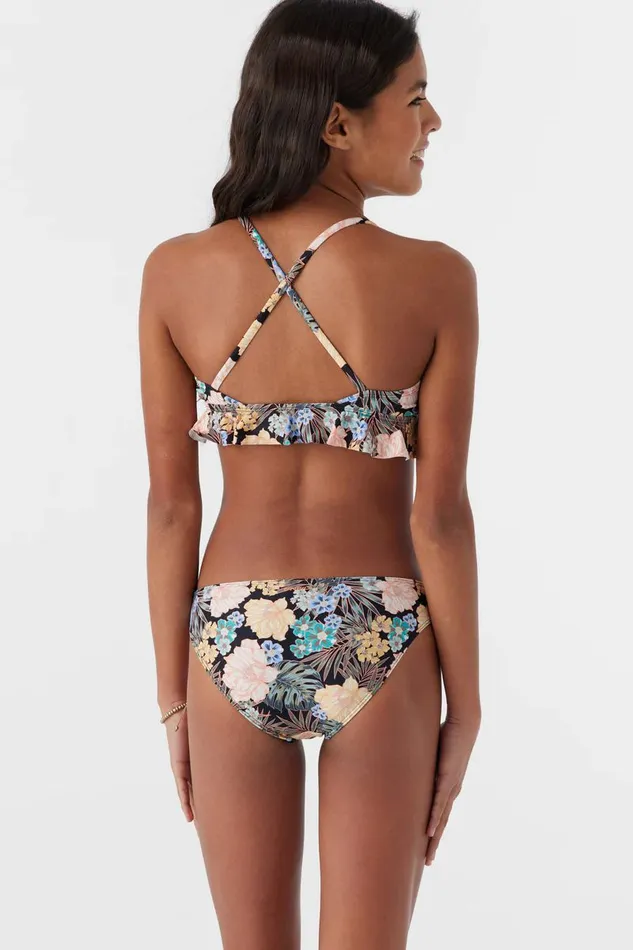GIRL039S MACAW TROPICAL PEPLUM TRI TOP SET Black Women O039NEILL Girl039S Swim