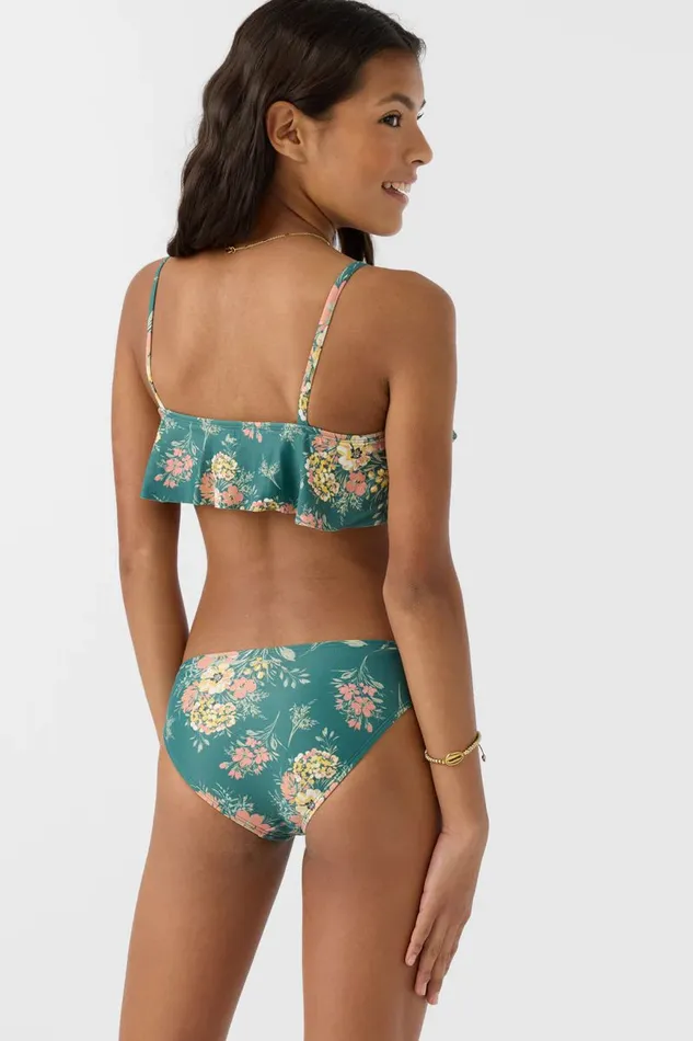 GIRL039S NAYA FLORAL RUFFLE BRALETTE TOP SET Silver Pine Women O039NEILL Girl039S Swim