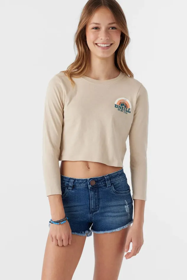 GIRL039S SHORELINER LONG SLEEVE TEE Cement Kids O039NEILL Girl039S Clothing