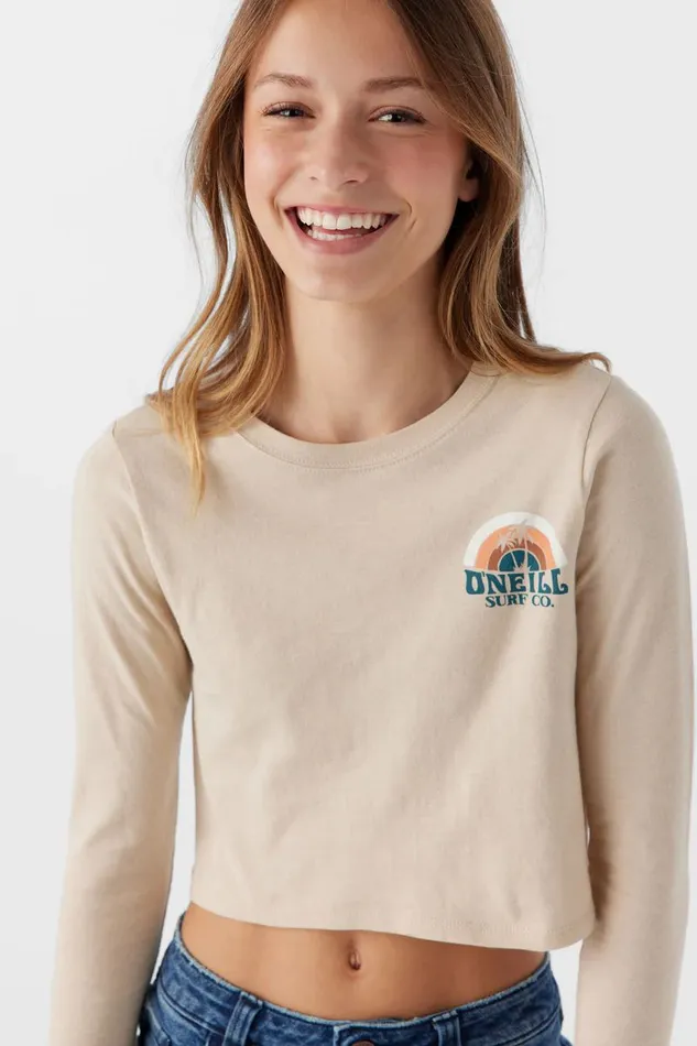 GIRL039S SHORELINER LONG SLEEVE TEE Cement Kids O039NEILL Girl039S Clothing