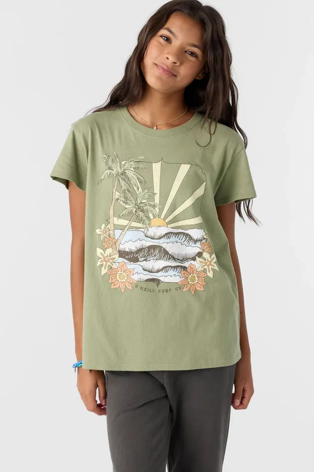GIRL039S TROPICAL SWELL TEE Oil Green Kids O039NEILL Girl039S Clothing