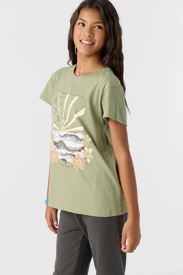 GIRL039S TROPICAL SWELL TEE Oil Green Kids O039NEILL Girl039S Clothing