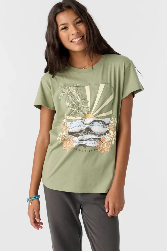GIRL039S TROPICAL SWELL TEE Oil Green Kids O039NEILL Girl039S Clothing