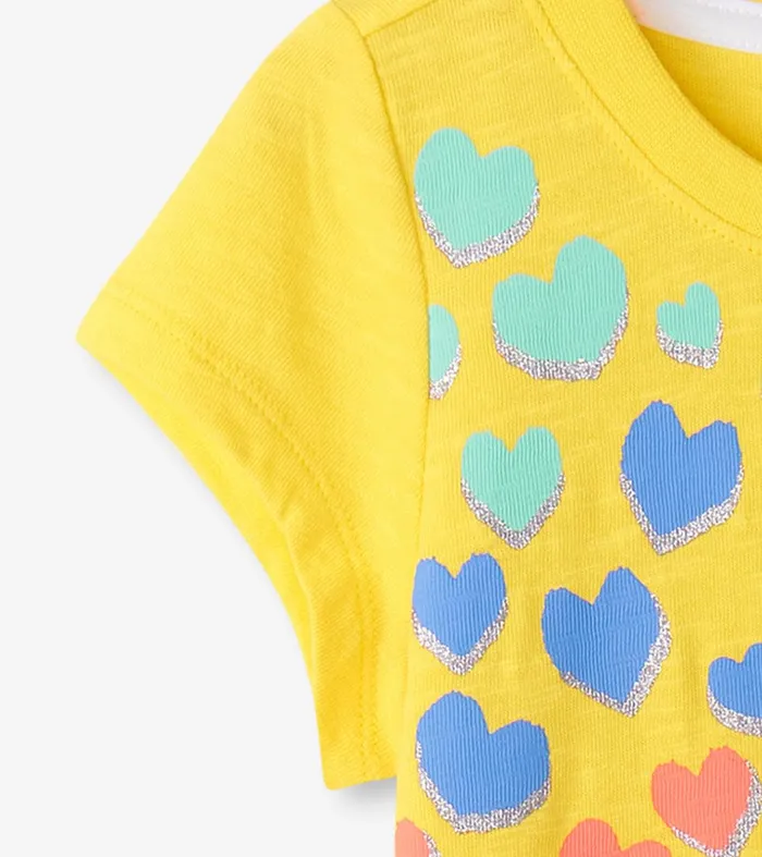 Girls Falling Hearts Graphic Tee Hatley