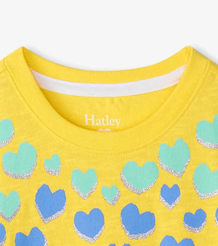 Girls Falling Hearts Graphic Tee Hatley