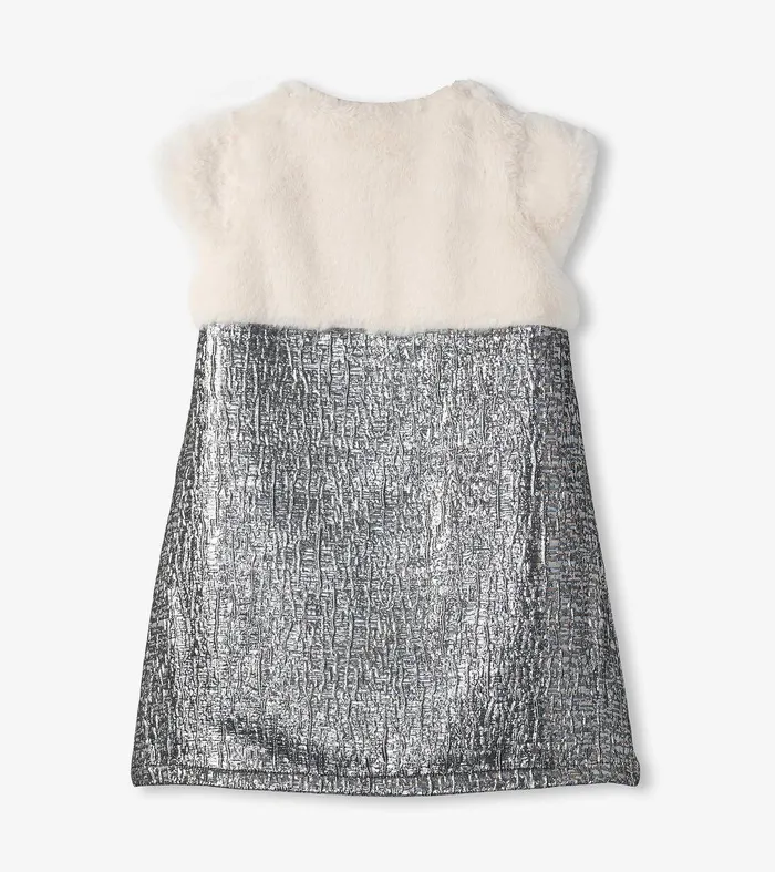 Girls Faux Fur Jacquard Dress Hatley