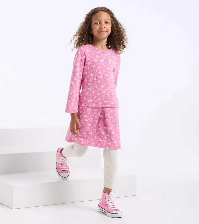 Girls Scattered Hearts Shift Dress Hatley