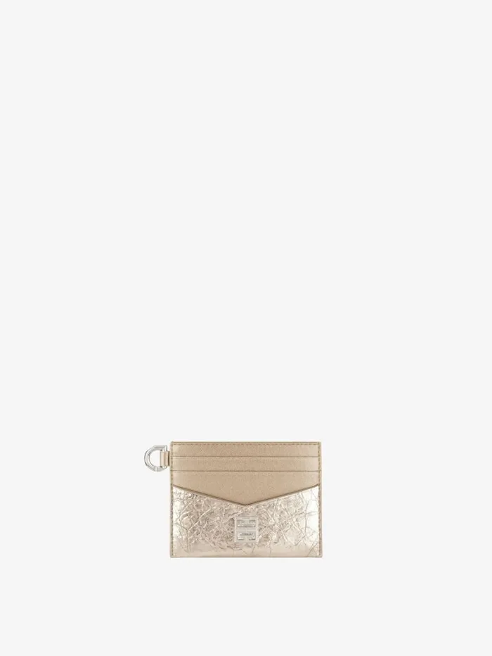 Givenchy 4G Card Holder In Laminated Leather Dusty Golden Women Wallets and Card Holders Givenchy 4G Card Holder In Laminated Leather Dusty Golden Women Wallets and Card Holders