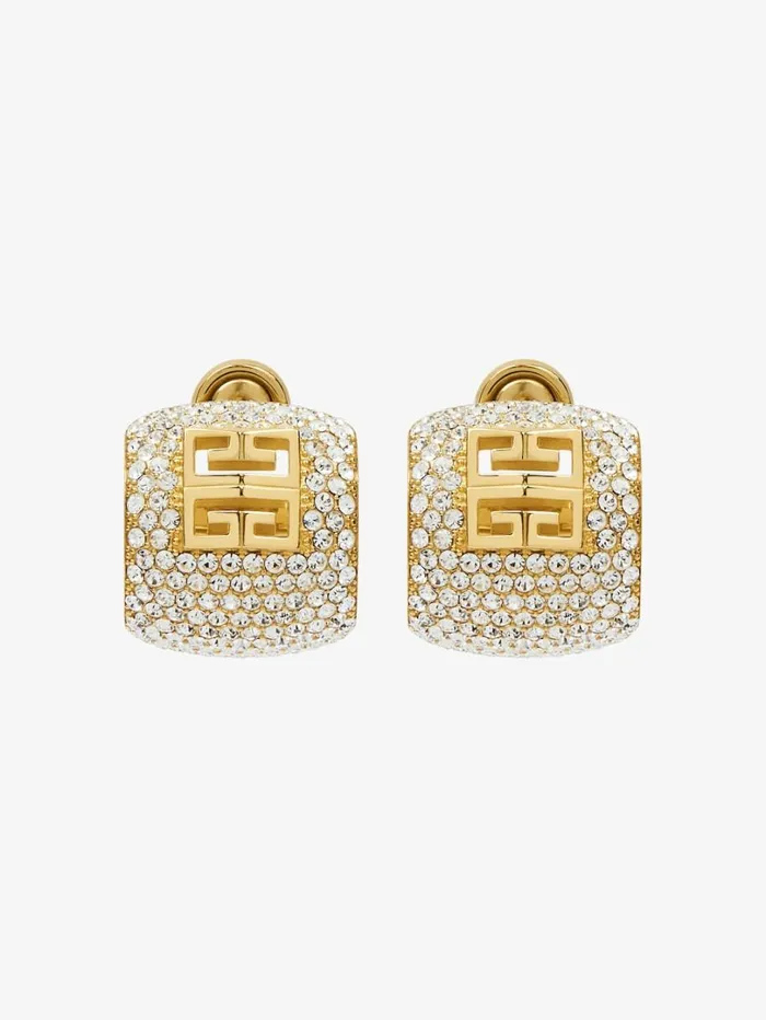 Givenchy 4G Earrings In Metal With Crystals Golden Yellow Women Jewelry