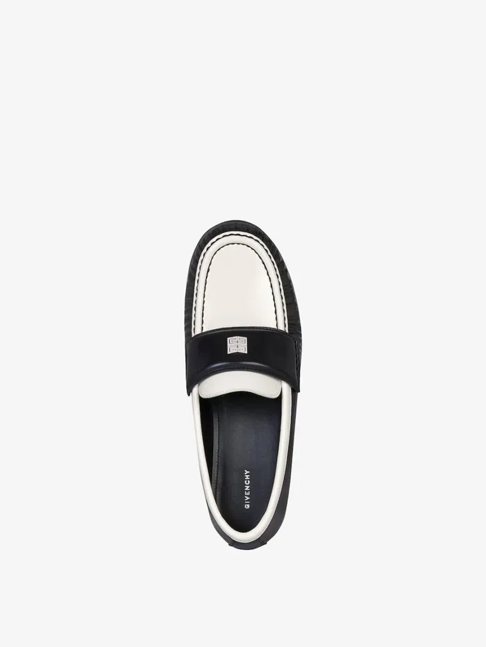 Givenchy 4G Loafers In Leather Blackwhite Women Boots and Booties Givenchy 4G Loafers In Leather Blackwhite Women Boots and Booties
