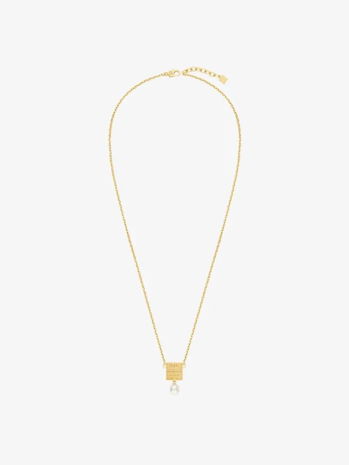 Givenchy 4G Necklace In Metal With Pearl Golden Yellow Women Jewelry