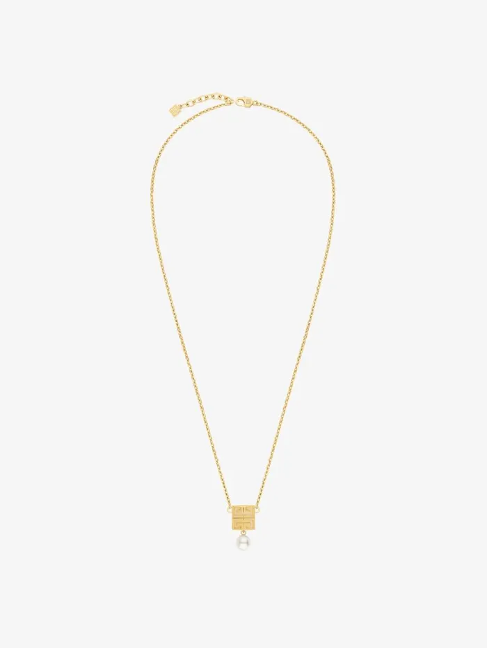 Givenchy 4G Necklace In Metal With Pearl Golden Yellow Women Jewelry