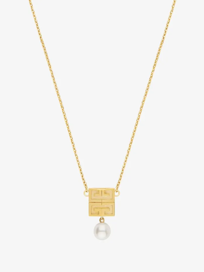 Givenchy 4G Necklace In Metal With Pearl Golden Yellow Women Jewelry