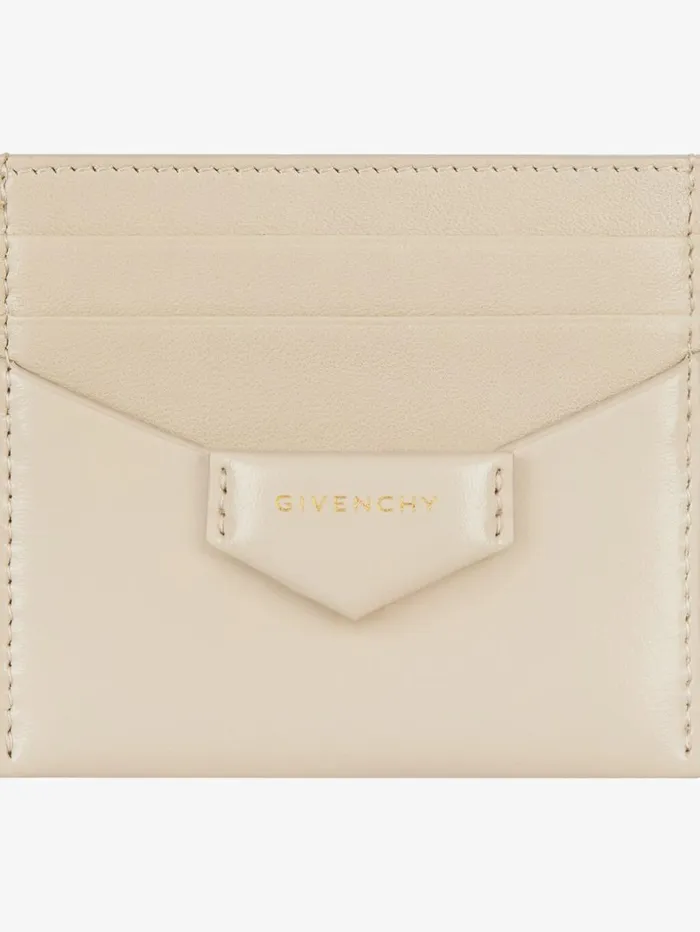 Givenchy Antigona Card Holder In Box Leather Natural Beige Women Wallets and Card Holders Givenchy Antigona Card Holder In Box Leather Natural Beige Women Wallets and Card Holders