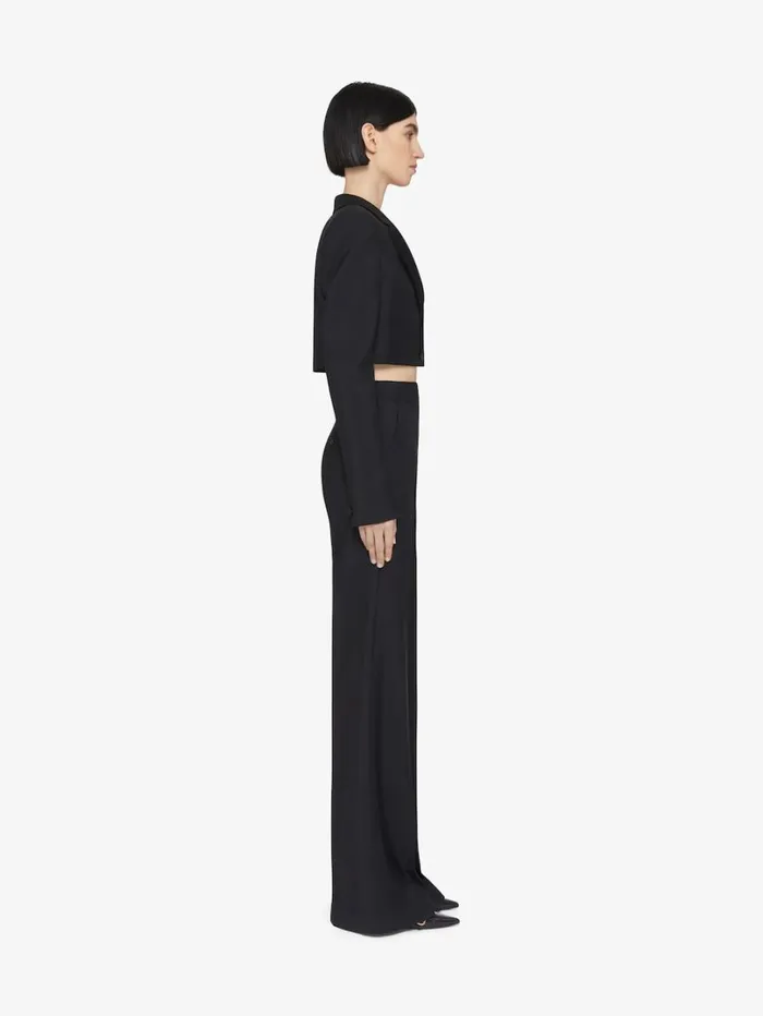 Givenchy Cropped Jacket In Wool And Mohair Black Women Coats and Jackets