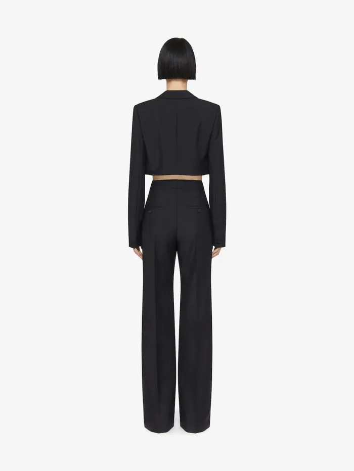 Givenchy Cropped Jacket In Wool And Mohair Black Women Coats and Jackets