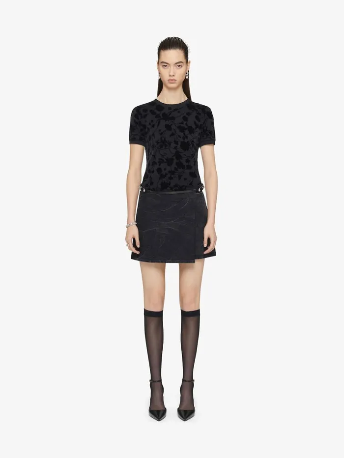 Givenchy Doublelayered Slim Tshirt In Cotton And Tulle Black Women TShirts