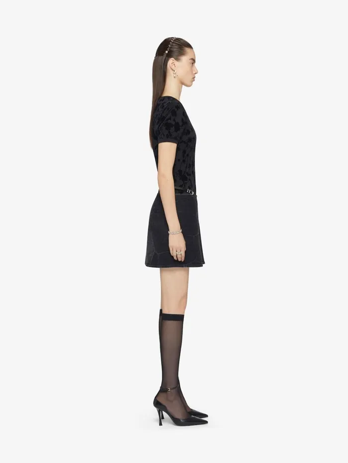 Givenchy Doublelayered Slim Tshirt In Cotton And Tulle Black Women TShirts